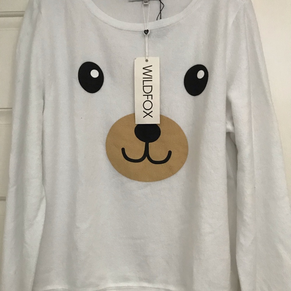Wildfox Teddy bear 🧸 face baggy beach jumper. NWT
